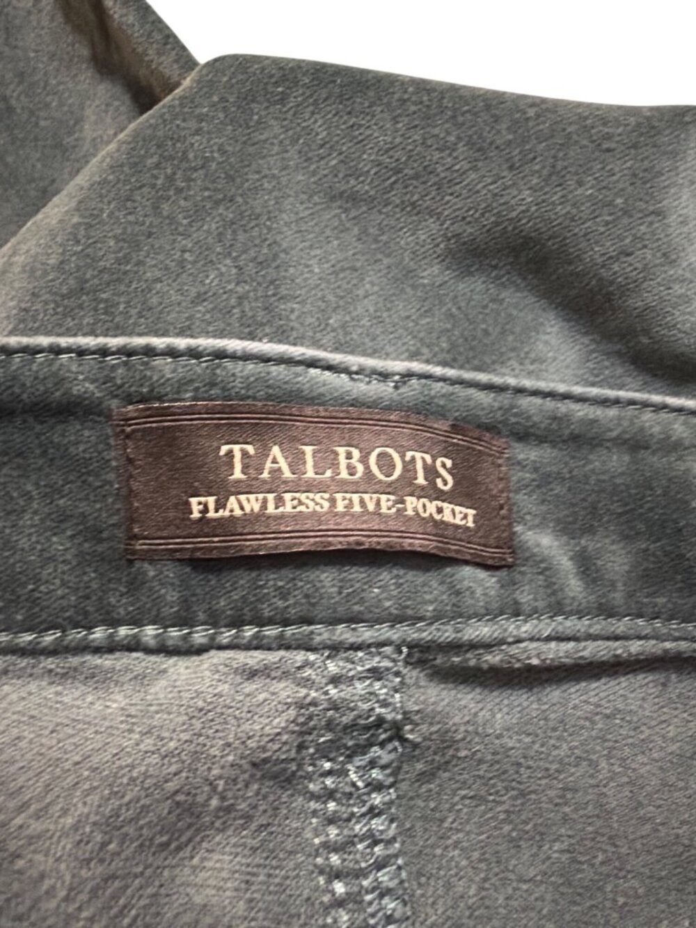 Talbots Flawless Five Pocket Jegging Forest Green Velvet Stretch Pants Size 10 - Picture 4 of 5